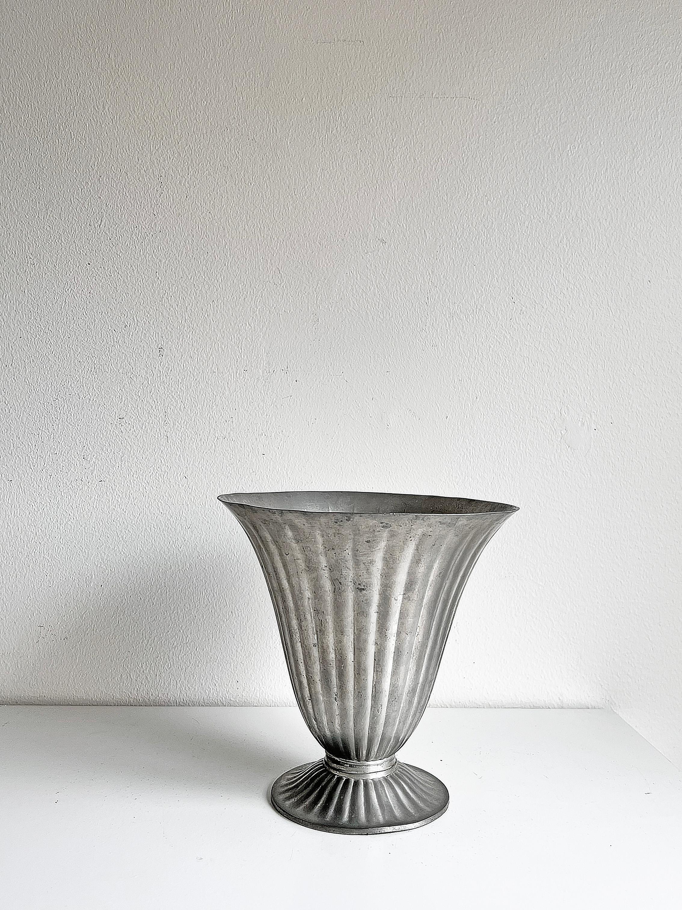 Scandinavian Modern Swedish Modern Cast Pewter Vase from GVH, Guldvaruhuset Aktiebolag For Sale