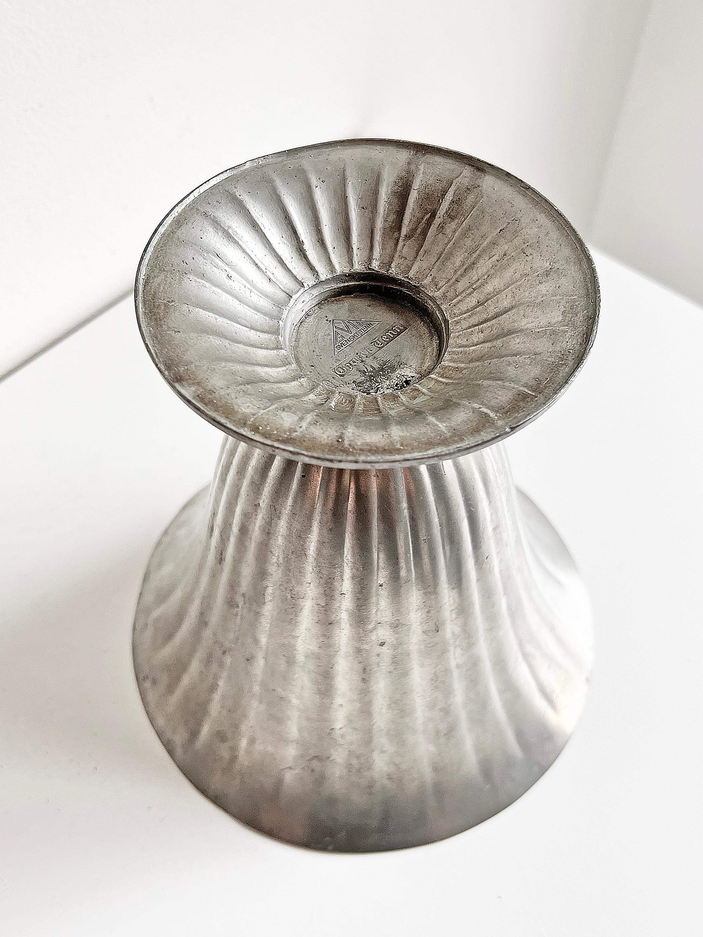 20th Century Swedish Modern Cast Pewter Vase from GVH, Guldvaruhuset Aktiebolag For Sale