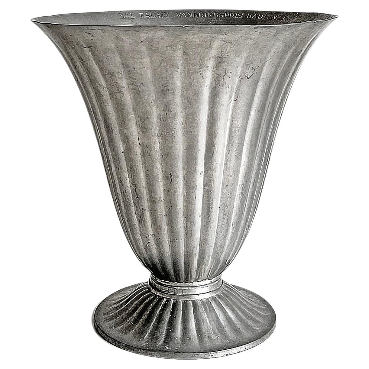 Swedish Modern Cast Pewter Vase from GVH, Guldvaruhuset Aktiebolag For Sale