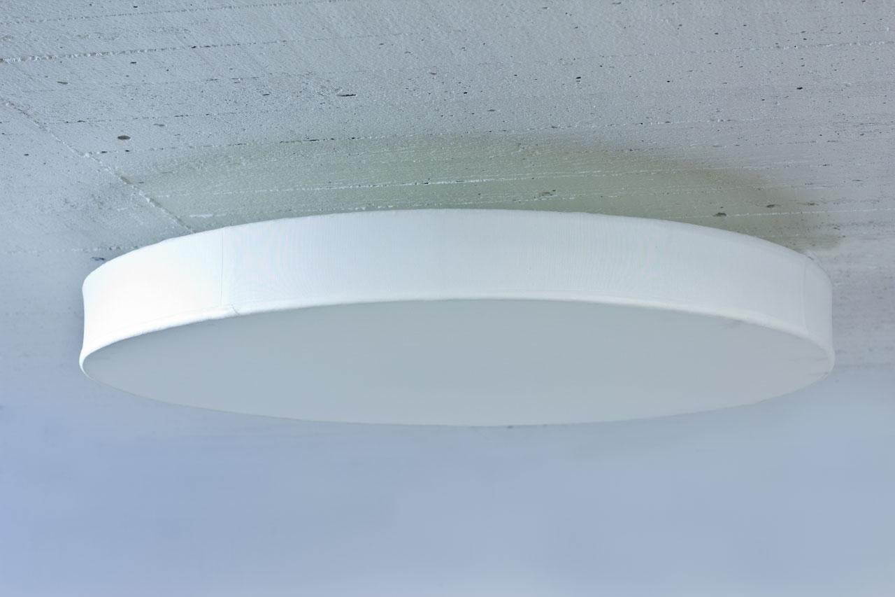 Swedish Modern Ceiling Lamp in Metal and Fabric, 1940s 3