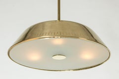 1940s Swedish Modern Brass Ceiling Light by Harald Notini