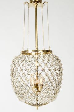 Swedish Modern Chandelier by Bertil Brisborg, Nordiska Kompaniet, Sweden, 1940s