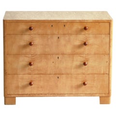 Swedish Modern Chest of Drawers by Axel Larsson in Birchwood, Bodafors, 1930s