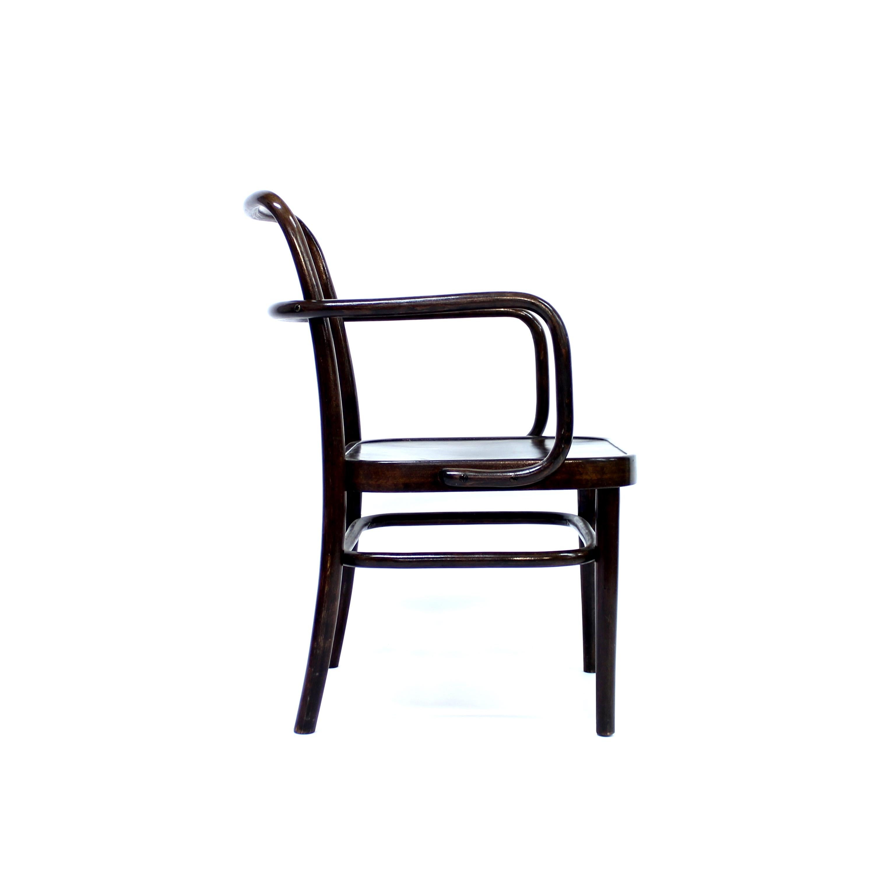 Beech Adolf Schneck, rare A 64 F Bentwood armhair for Thonet, 1929 For Sale