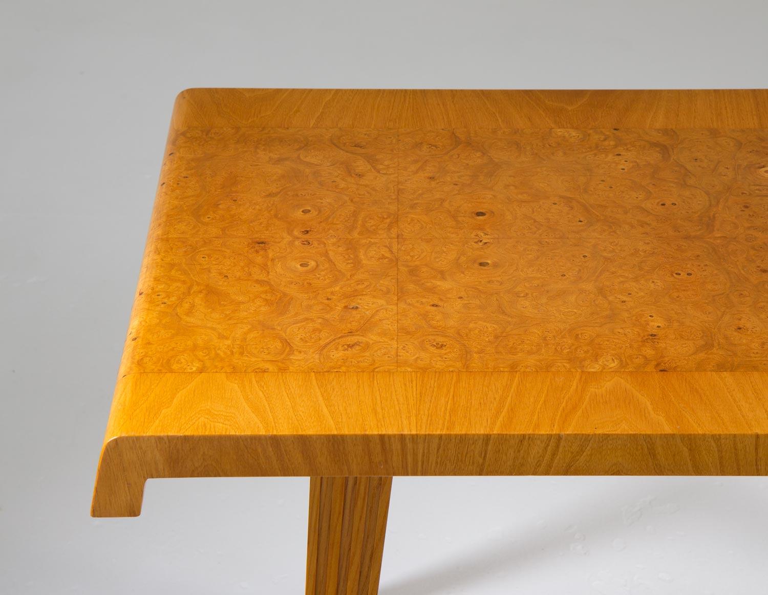 Elm Swedish Modern Coffee Table, 1940s For Sale
