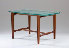 Swedish Modern Coffee Table in Mahogany and Glass, 1940s