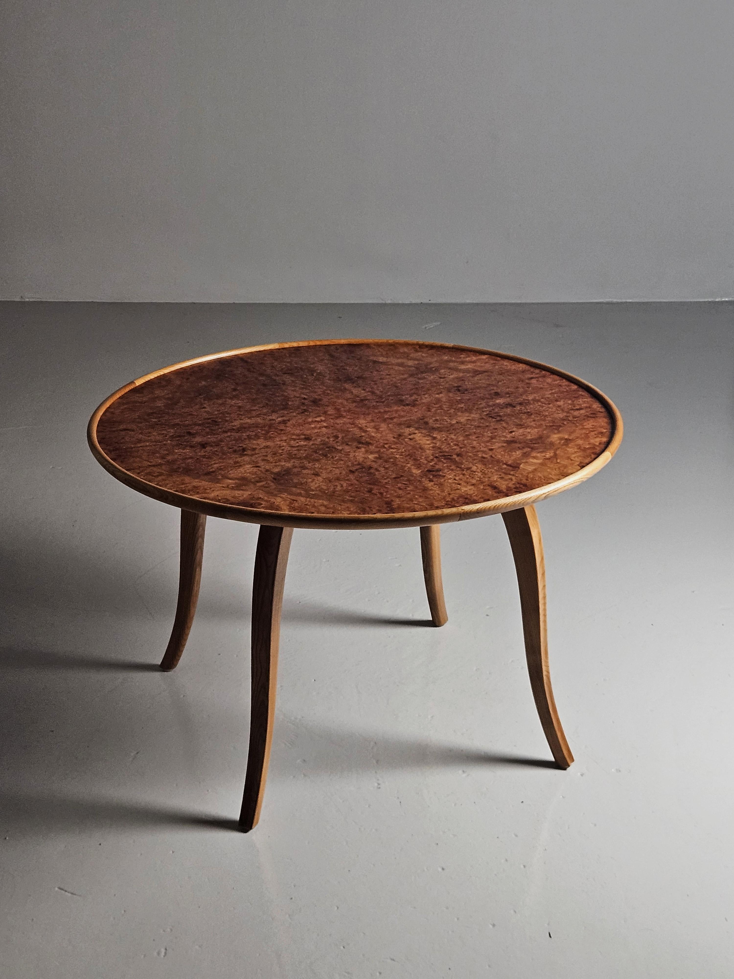 Swedish modern coffee table in the manner of Josef Frank, Reiners, Sweden, 1940s 4