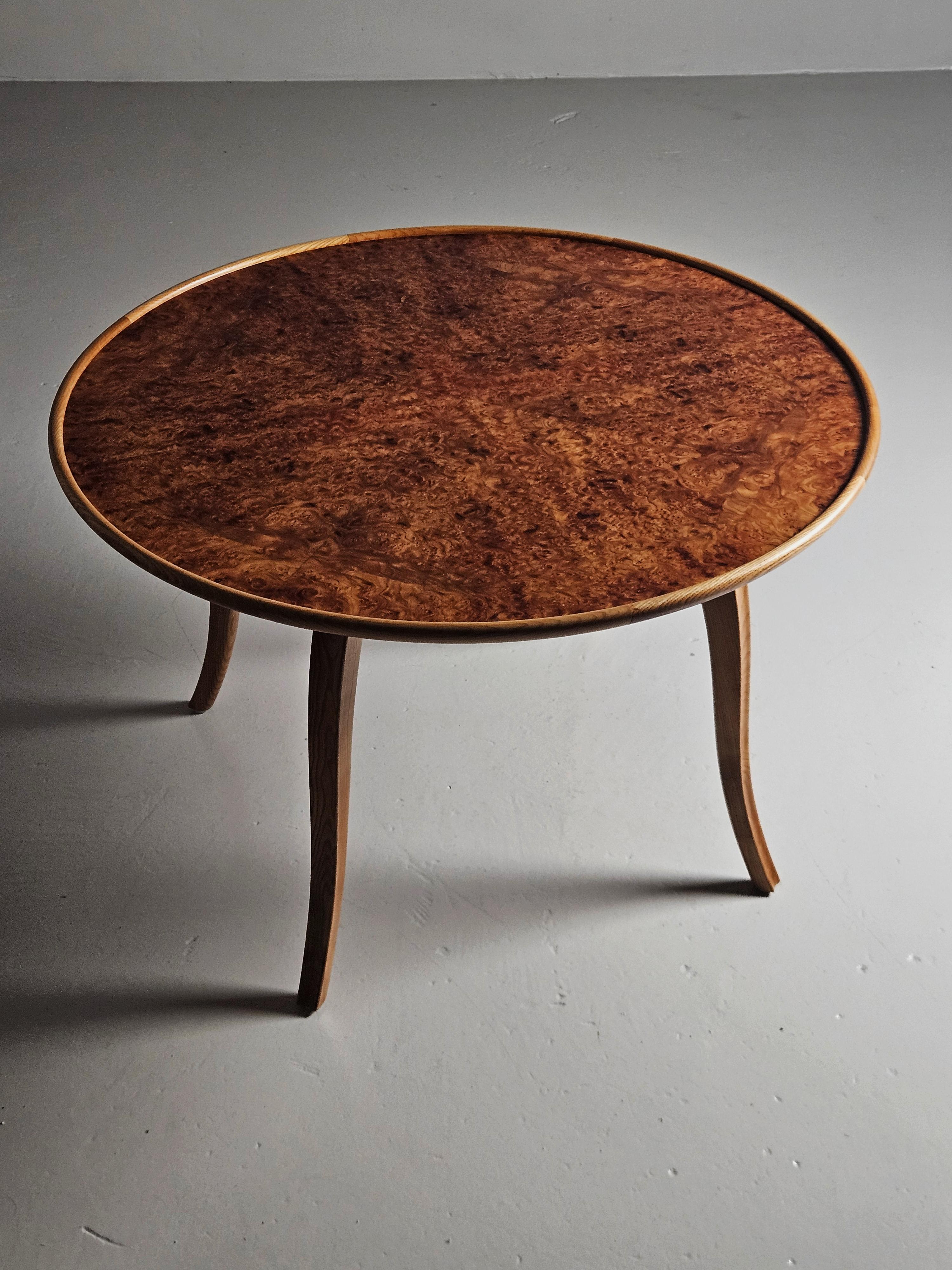 Scandinavian Modern Swedish modern coffee table in the manner of Josef Frank, Reiners, Sweden, 1940s