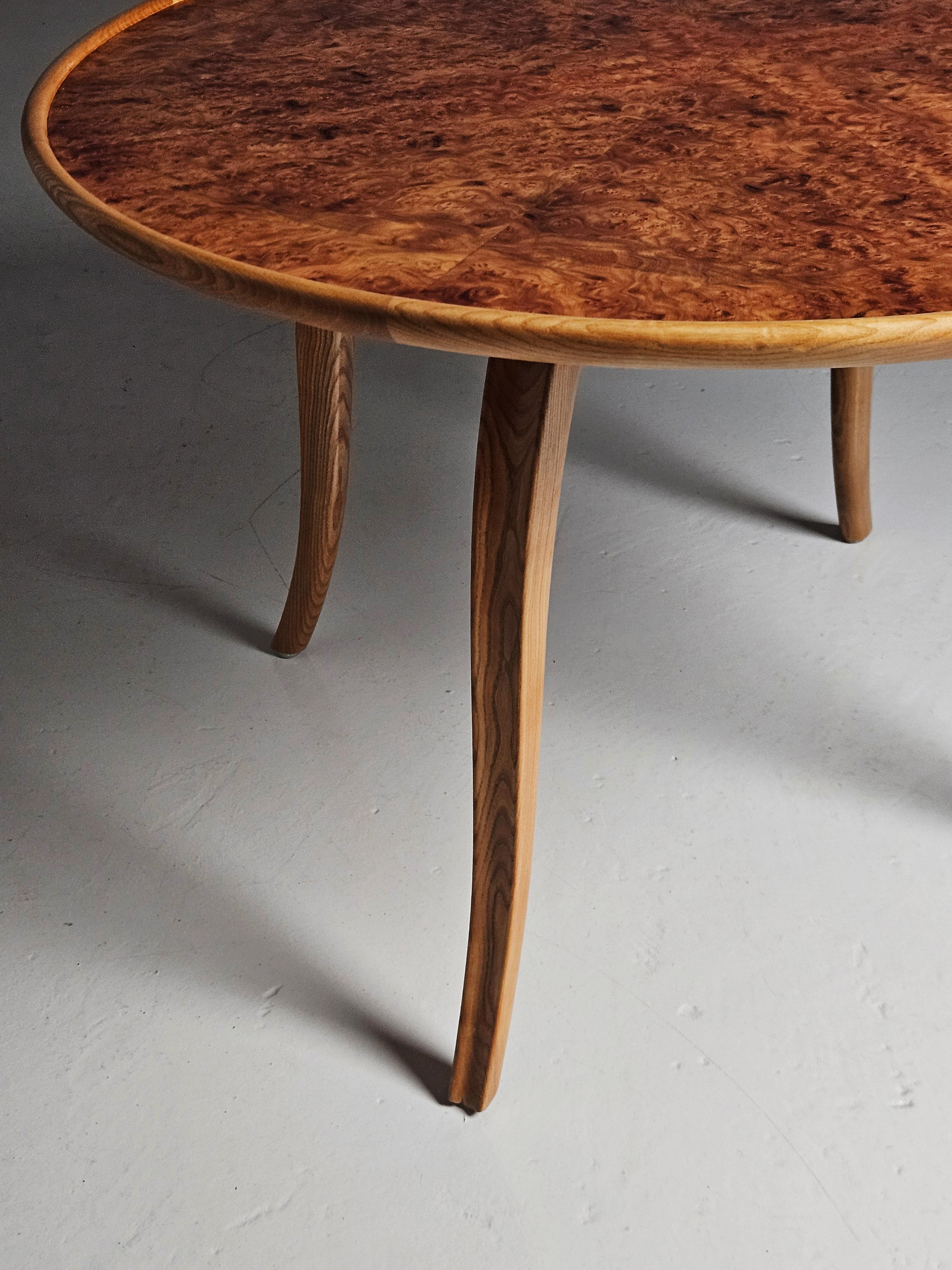 20th Century Swedish modern coffee table in the manner of Josef Frank, Reiners, Sweden, 1940s