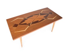 Swedish Modern Coffee Table with Exotic Wood Inlay, Sweden, 1950s
