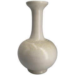 Elegant 1950s Swedish Modern White Ceramic Glazed Vase