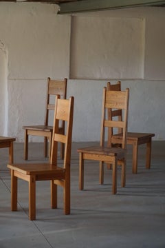 Swedish Modern Dining Chairs in Solid Pine by Roland Wilhelmsson, Set of 6, 1960