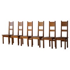 Swedish Modern Dining Chairs in Solid Pine by Roland Wilhelmsson, Set of 6, 1960