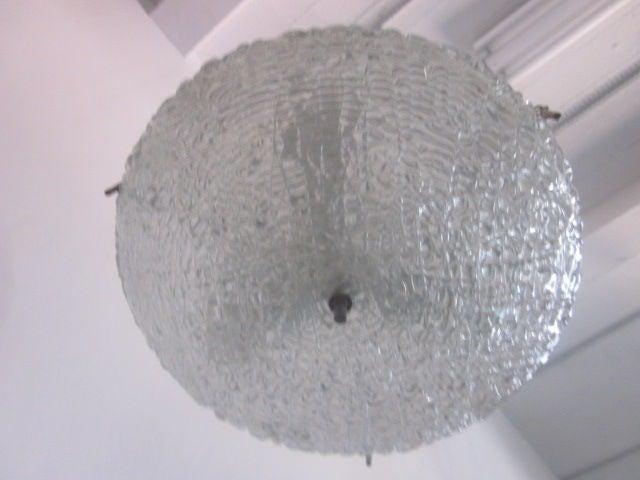 Colgante moderno sueco de doble anillo de cristal de Carl Fagerlund para Orrefors mediados del siglo XX en venta