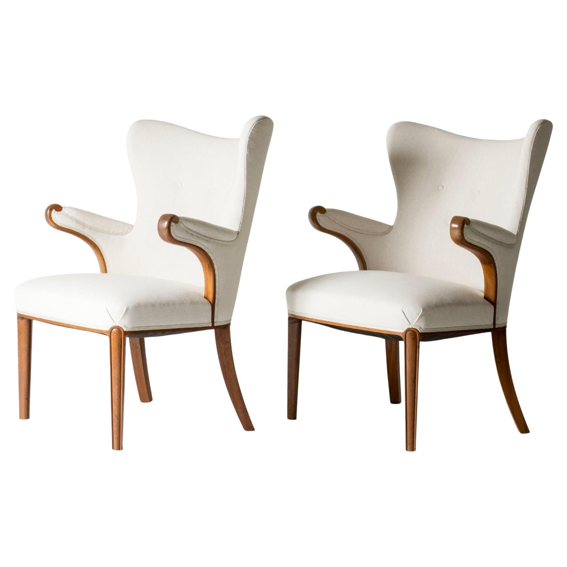 Swedish Modern Easy Chairs, Sweden, 1940s