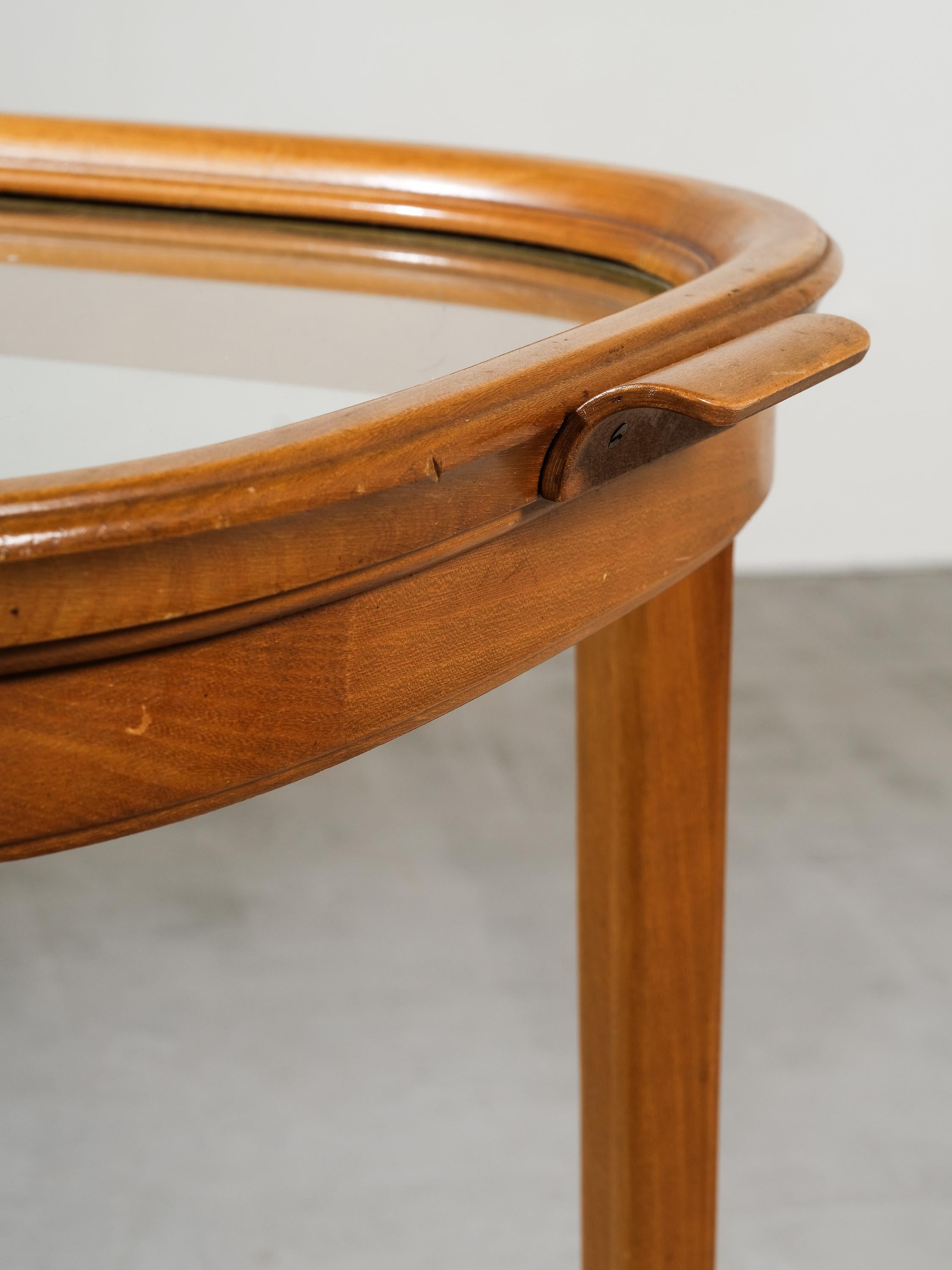Swedish Modern Elm Serving Cart with Tray, 1940s For Sale 2