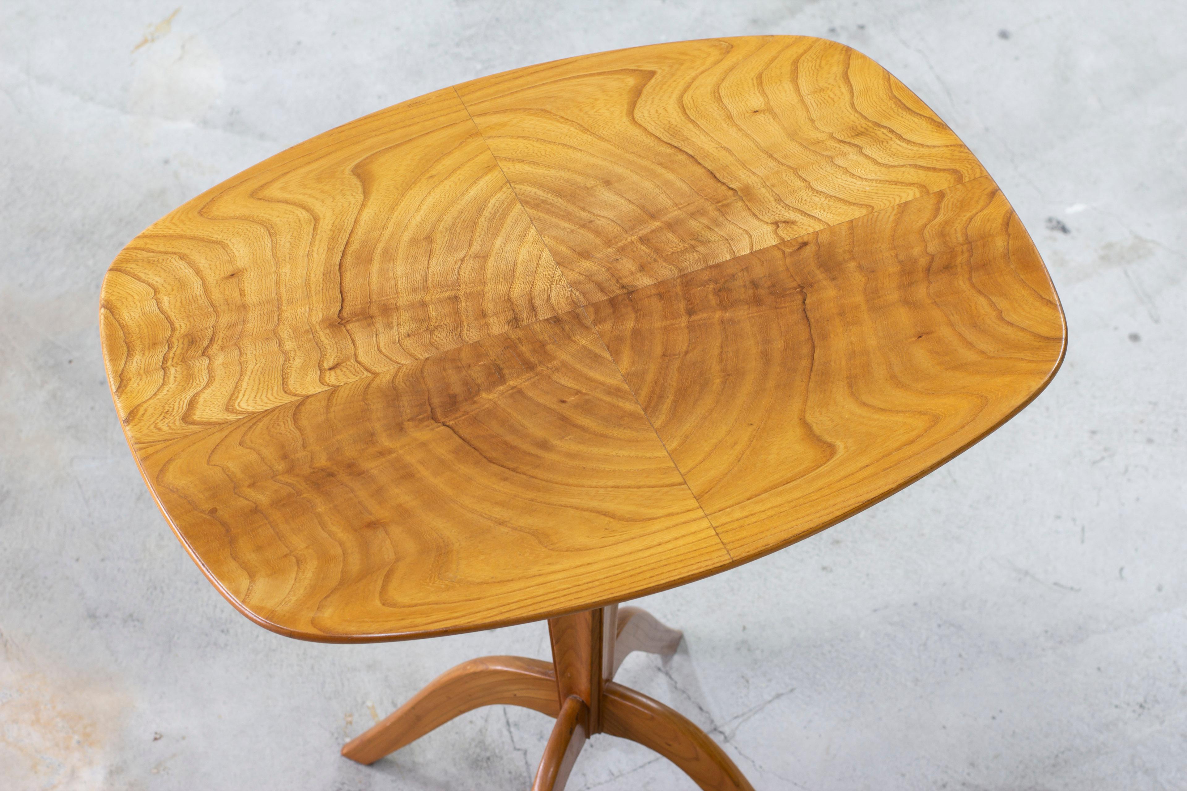 Scandinavian Modern Swedish modern elm side table in the manner of Oscar Nilsson, 1930-40s For Sale