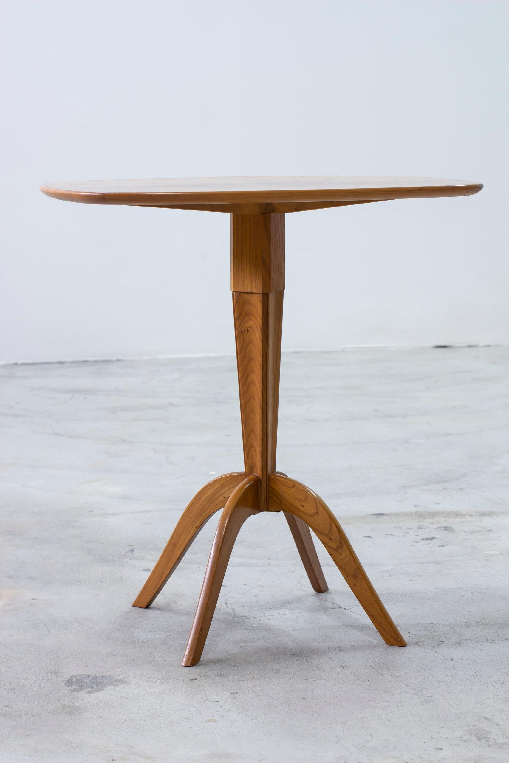 Swedish modern elm side table in the manner of Oscar Nilsson, 1930-40s For Sale 2