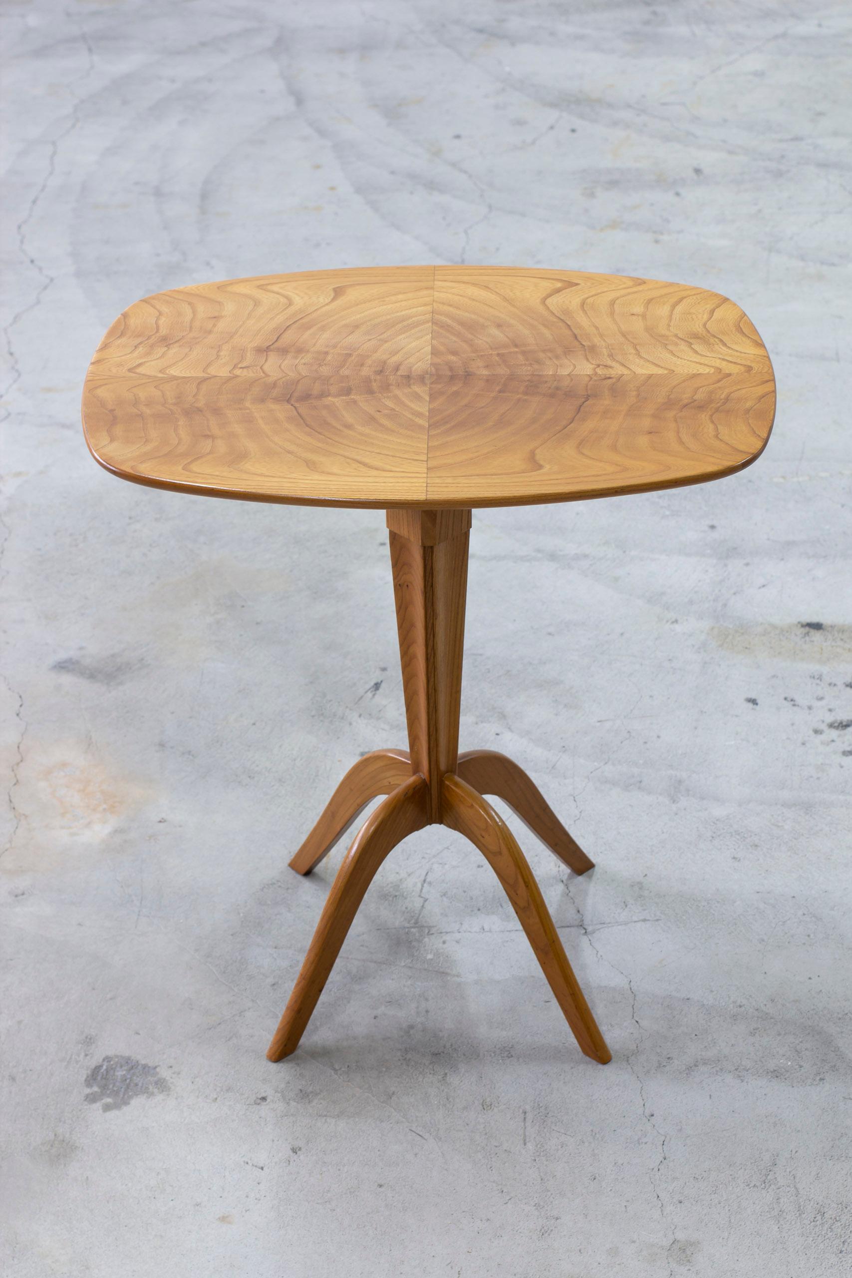Swedish modern elm side table in the manner of Oscar Nilsson, 1930-40s For Sale 3