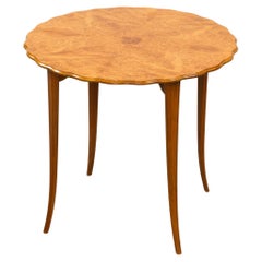 Swedish Modern Elmroot Side Table, 1940s