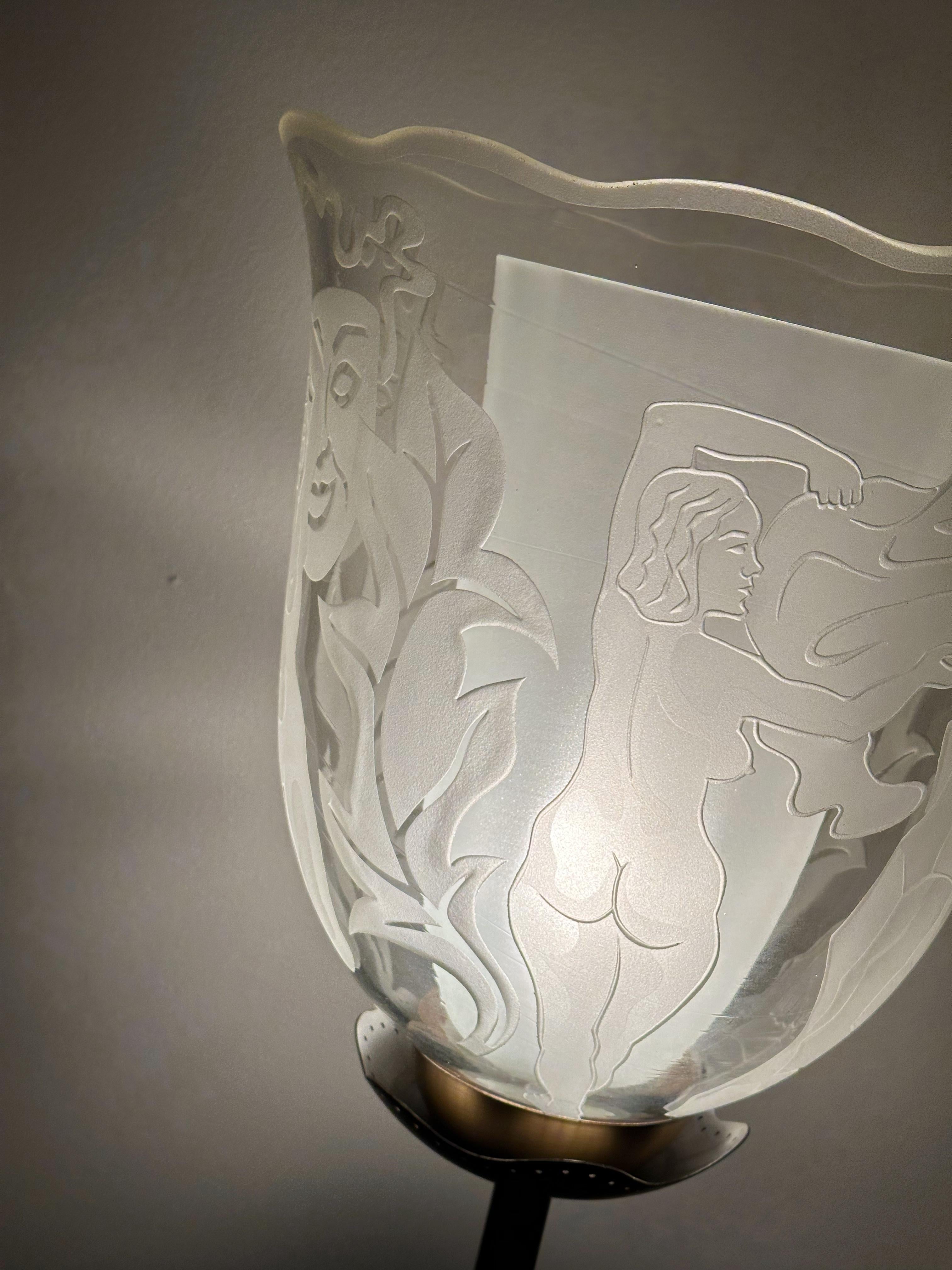 Swedish Modern Floor Lamp by Bo Notini for Glössner. 1930s. In Good Condition For Sale In Bromma, SE