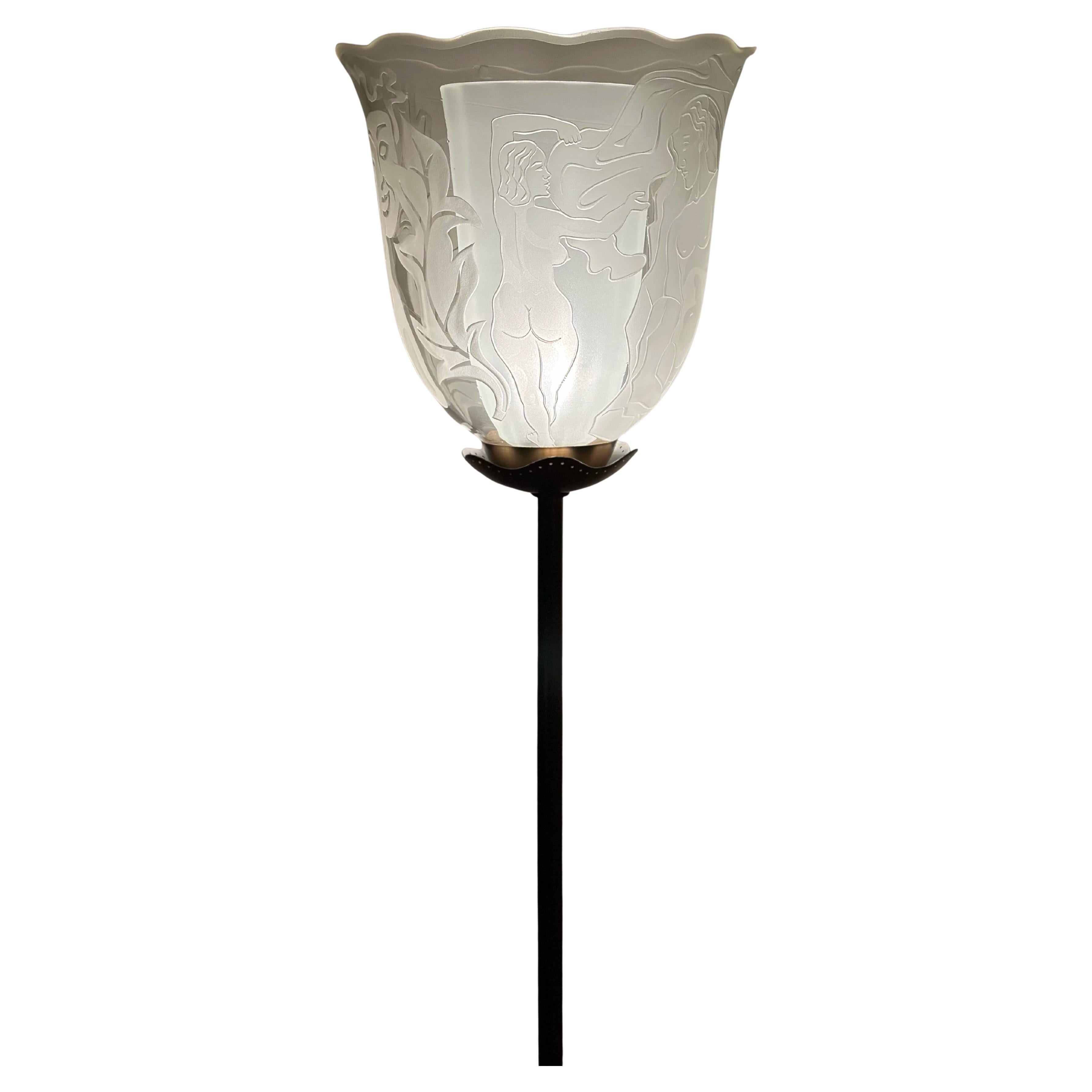 Swedish Modern Floor Lamp by Bo Notini for Glössner. 1930s.
