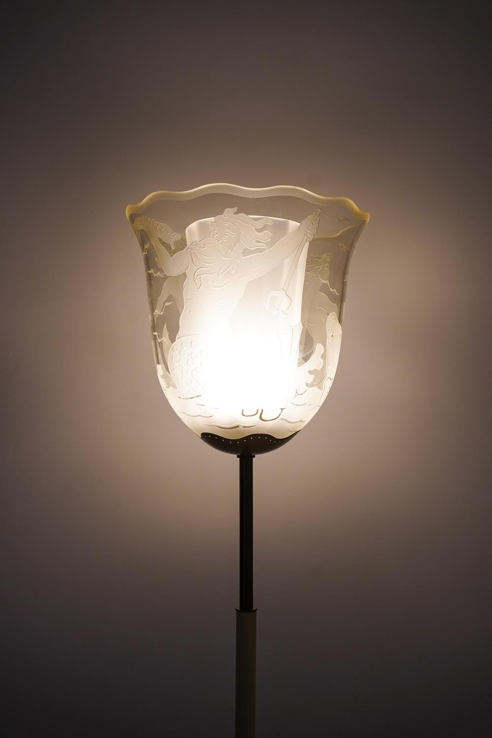 Swedish Modern Floor Lamp by Bo Notini for Glössner For Sale 5