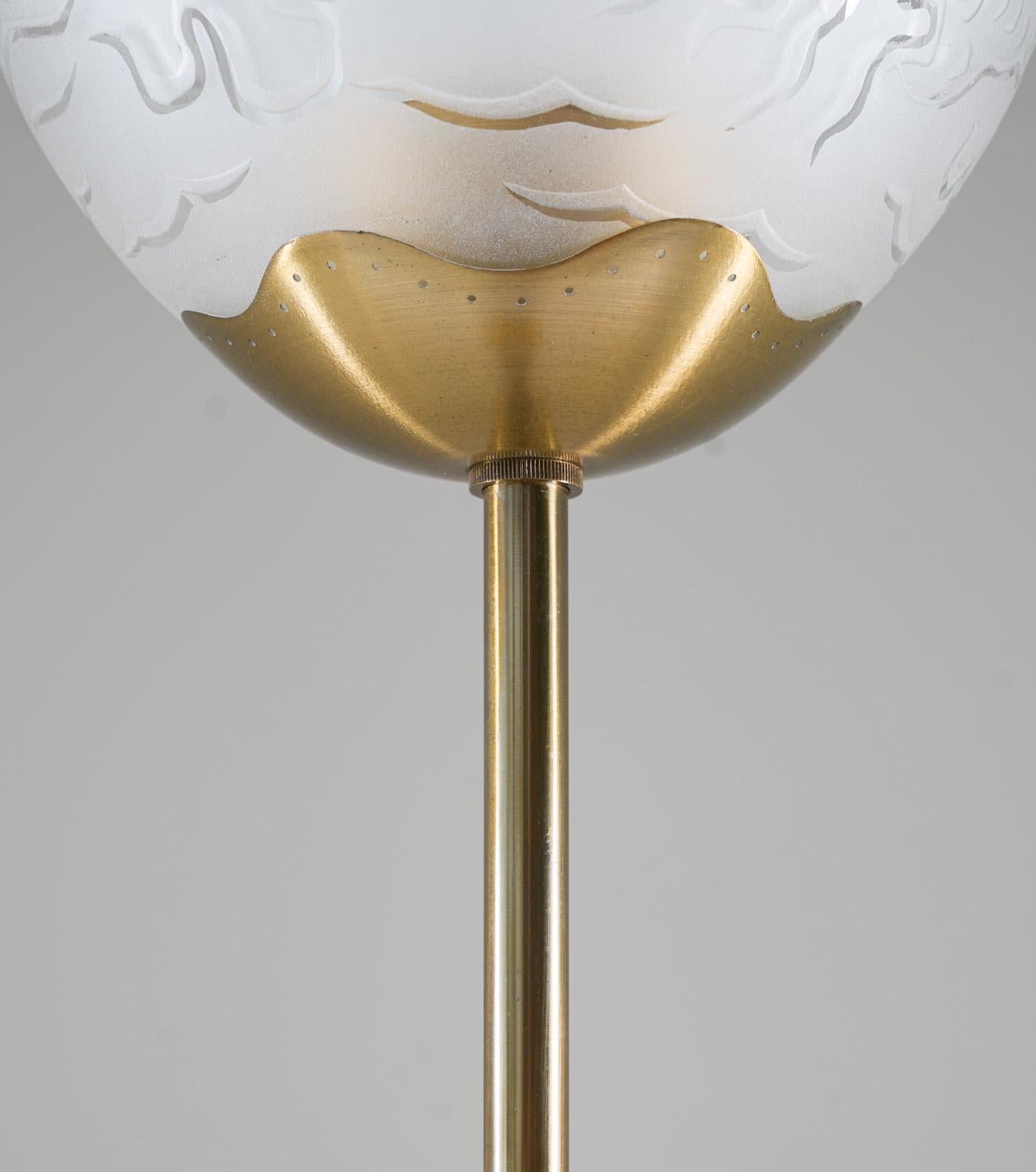 Brass Swedish Modern Floor Lamp by Bo Notini for Glössner For Sale