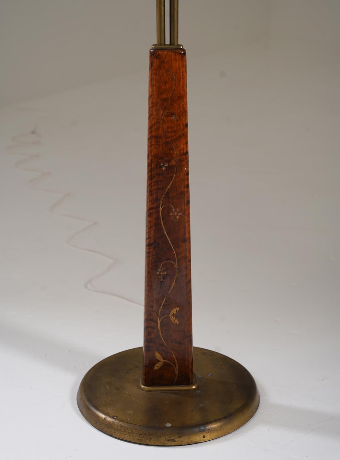 Brass Swedish Modern Floor Lamp by Tor Wolfenstein For Sale