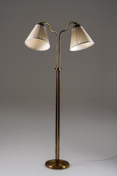 Swedish Modern Floor Lamp in Brass, 1940s.