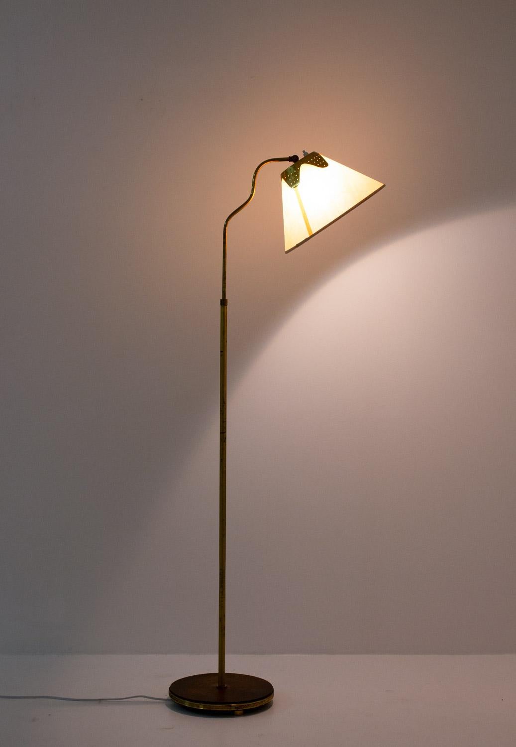 Scandinavian Modern Swedish Modern Floor Lamp in Brass, 1940s