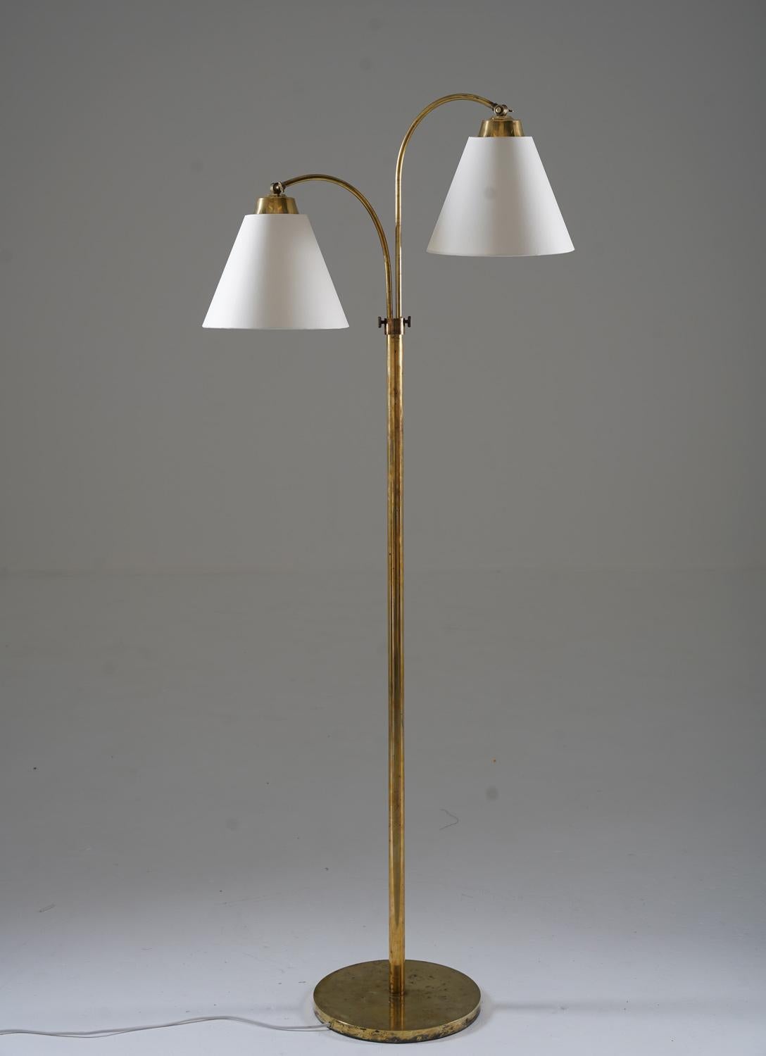 Mid-Century Modern Swedish Modern Floor Lamp in Brass, 1940s