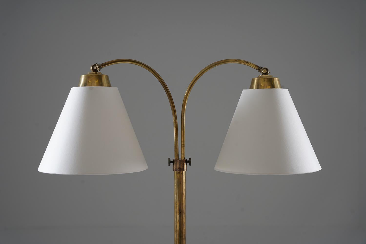 Swedish Modern Floor Lamp in Brass, 1940s In Good Condition In Karlstad, SE