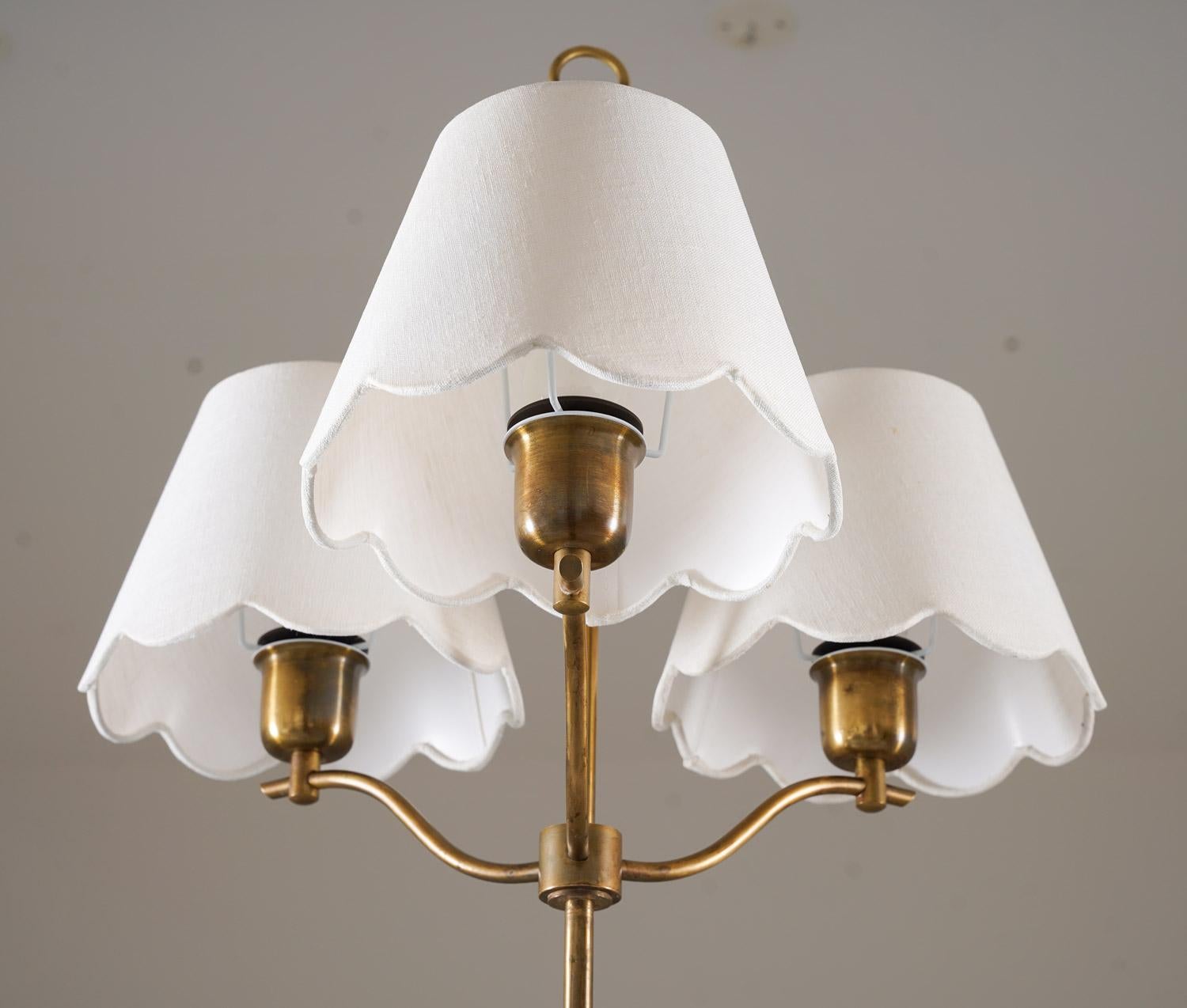 20th Century Swedish Modern Floor Lamp in Brass, 1940s For Sale