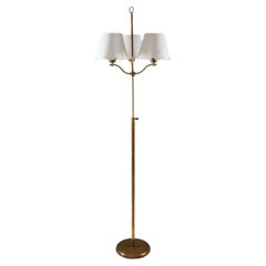 Vintage Swedish Modern Floor Lamp in Brass, 1940s