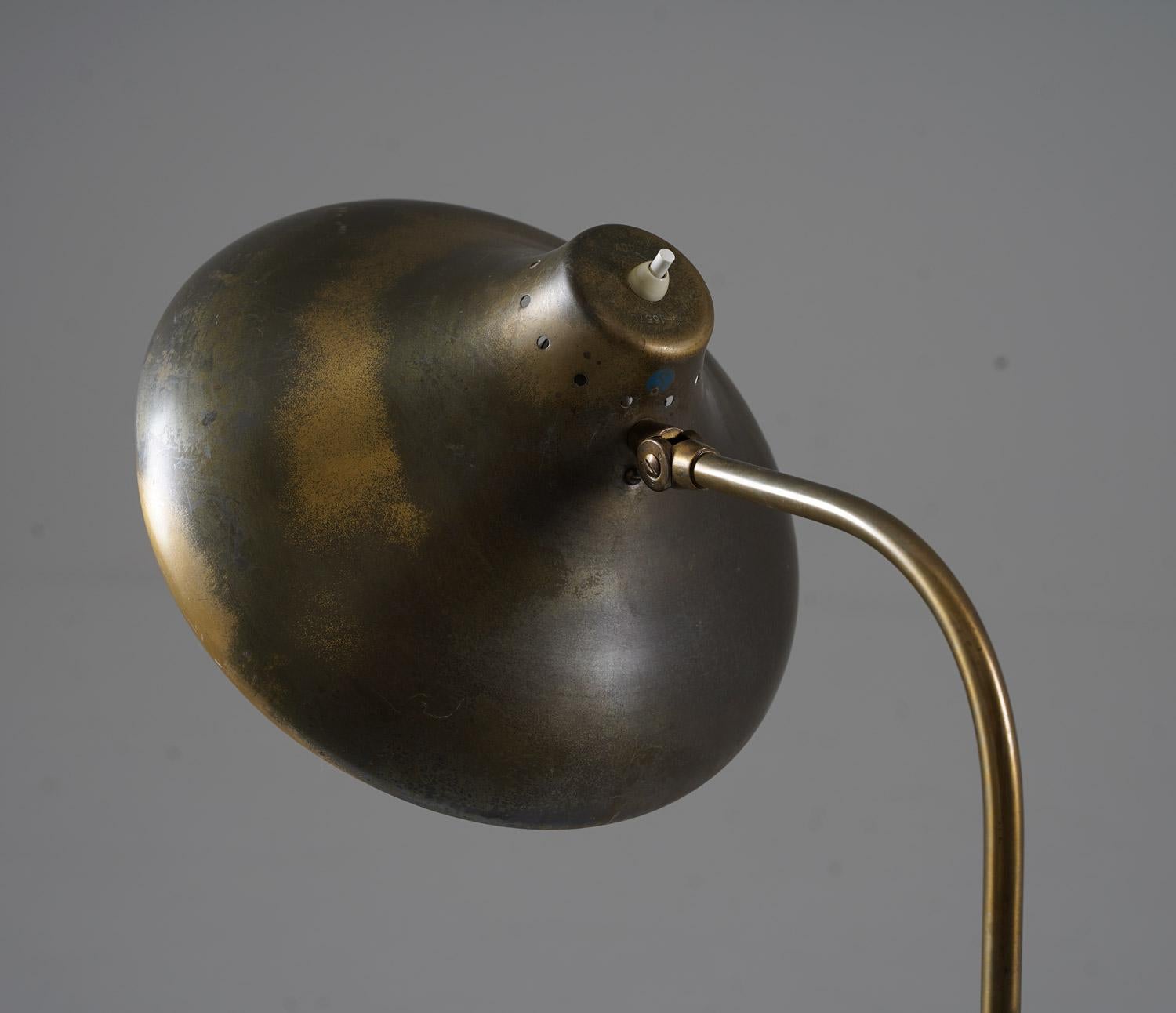 20th Century Swedish Modern Floor Lamp in Brass by Böhlmarks, 1940s For Sale
