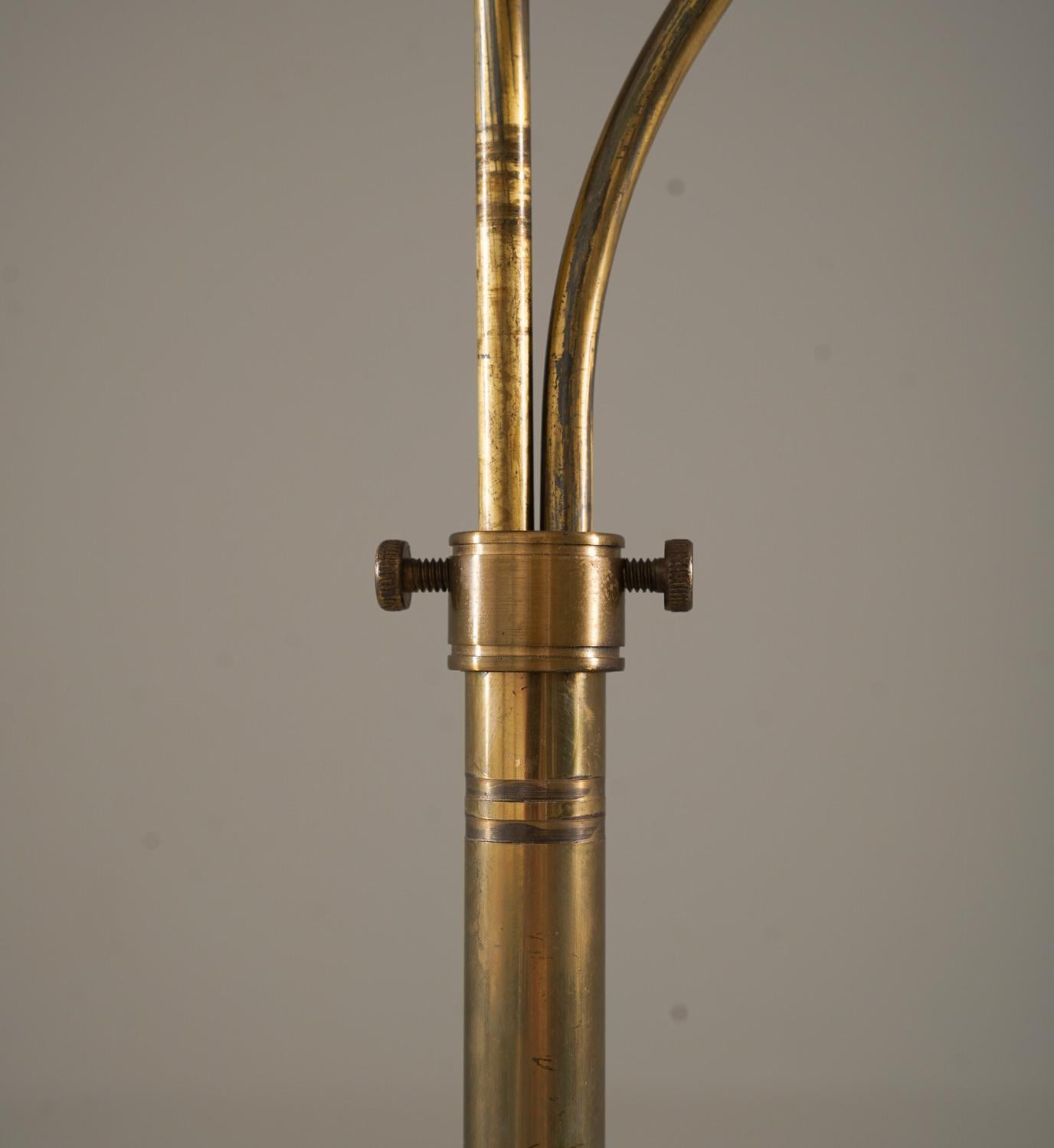20th Century Swedish Modern Floor Lamp in Brass, by Corona, 1940s For Sale