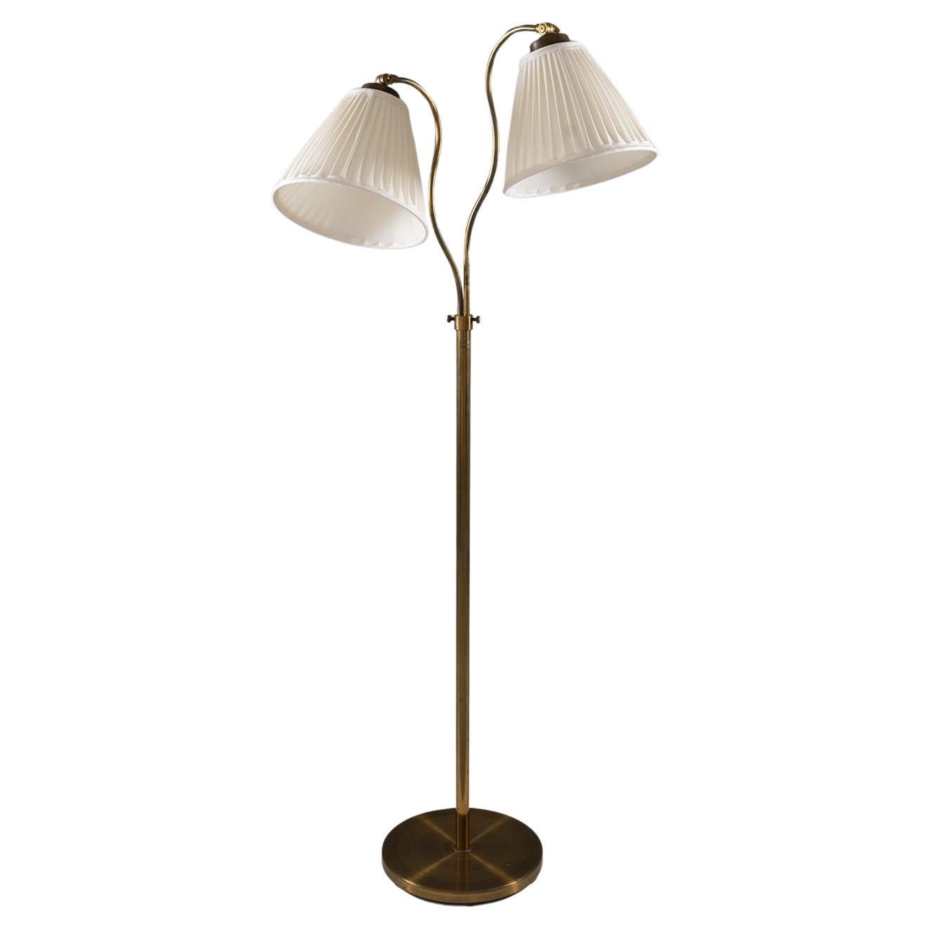 Swedish Modern Floor Lamp in Brass, by Corona, 1940s