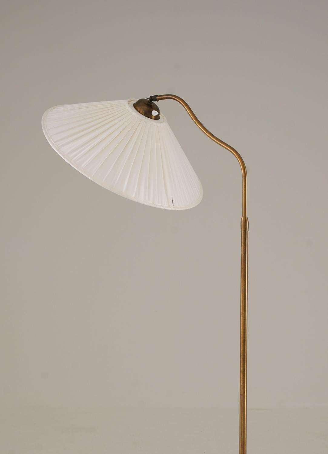 Mid-Century Modern Swedish Modern Floor Lamp in Brass For Sale