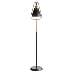 Lampadaire moderne suédois en métal et laiton, Ab Armaturhantverk Göteborg, années 1950
