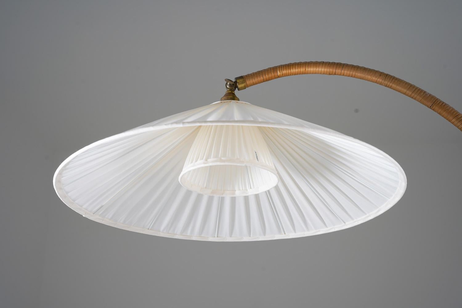 20th Century Swedish Modern Floor Lamp in Rattan