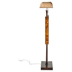 Swedish Modern floor lamp, Mjölby Intarsia, Adjustable Height, Sweden, 1930s