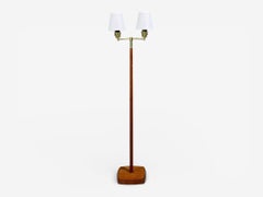 Swedish Modern, Floor Lamp, Teak, Brass, Sweden, 1960s