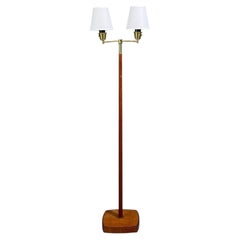 Swedish Modern, Floor Lamp, Teak, Brass, Sweden, 1960s