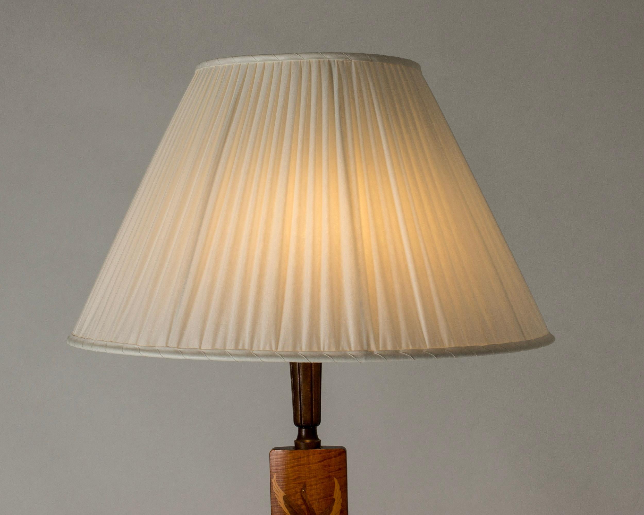 Swedish Modern floor lamp with inlays, Mjölby Intarsia, Sweden, 1930s For Sale 5