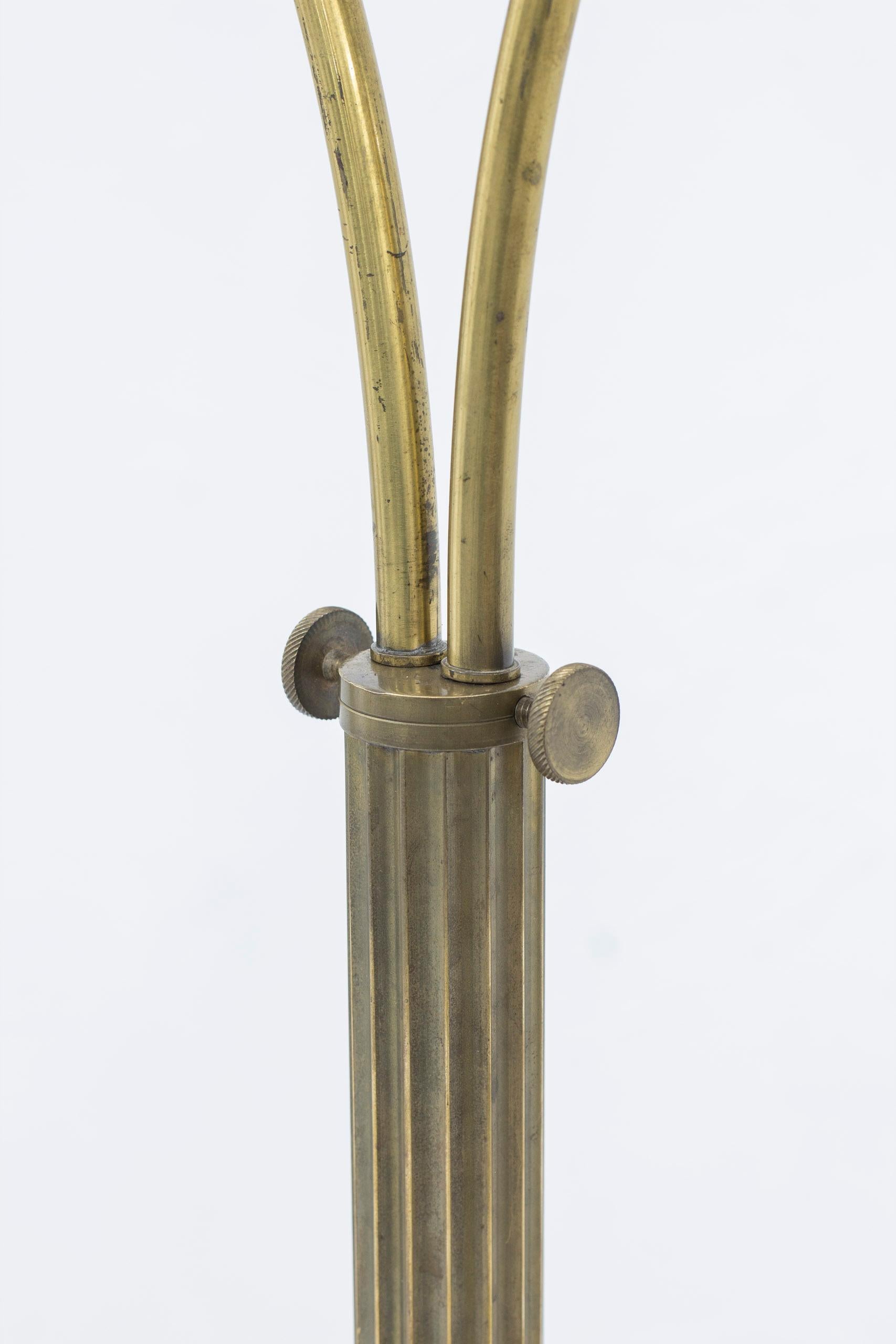 Swedish Modern Floor lamp with marble and brass, 1940s For Sale 3