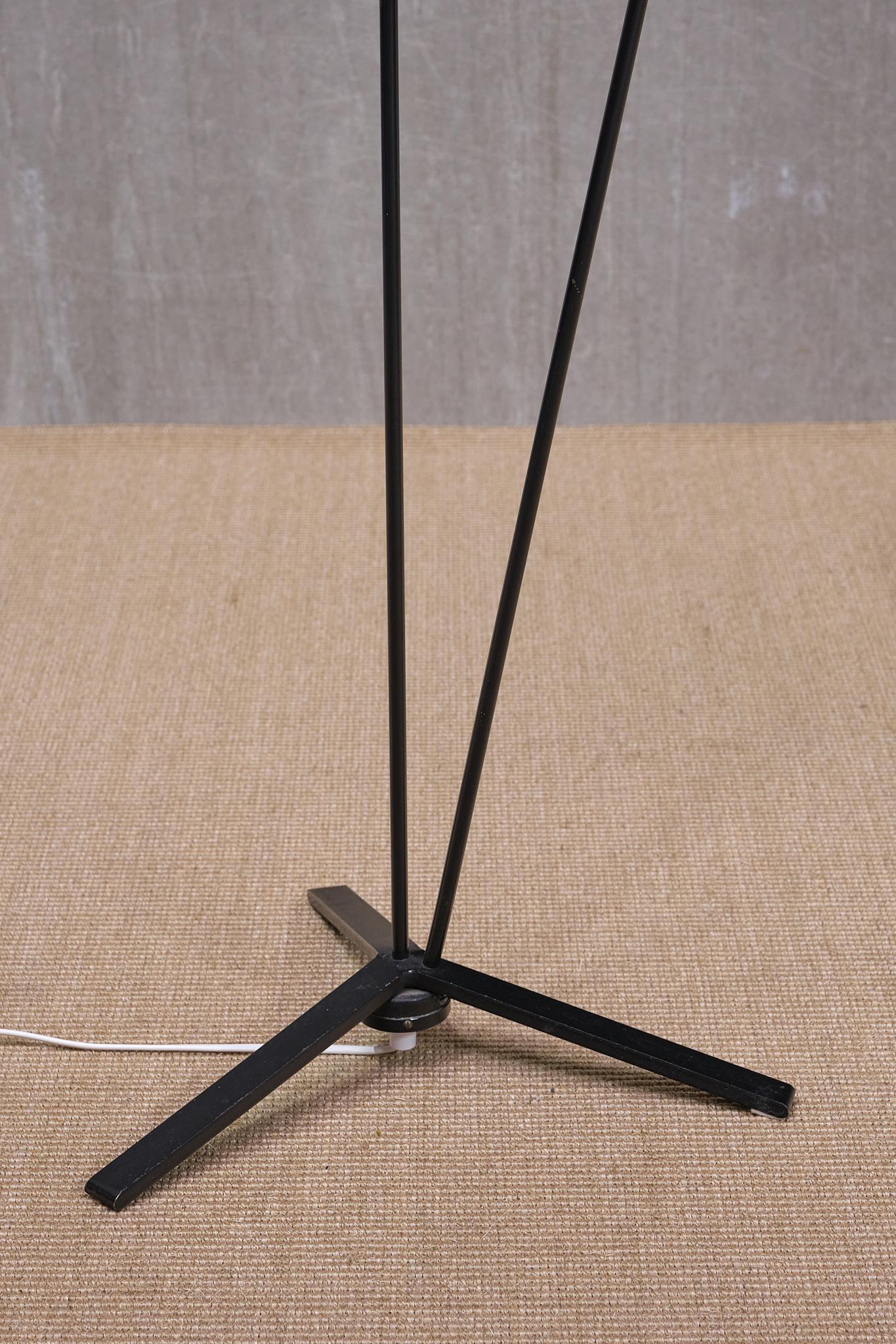 Swedish Modern Floor Lamp with Malachite Print Paper Shade by Fornasetti, 1950s For Sale 3