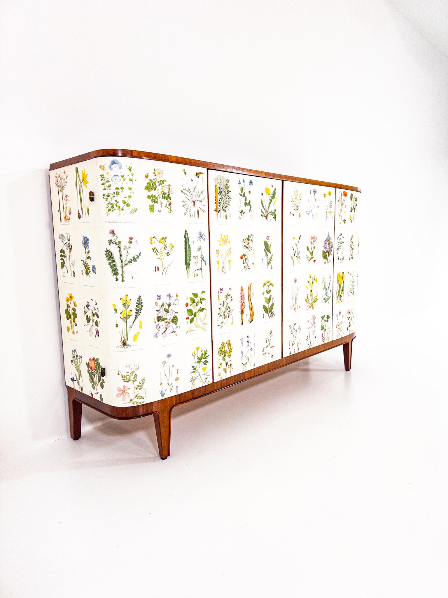 Mid-20th Century Swedish Modern “Flora” Sideboard, 1940s For Sale
