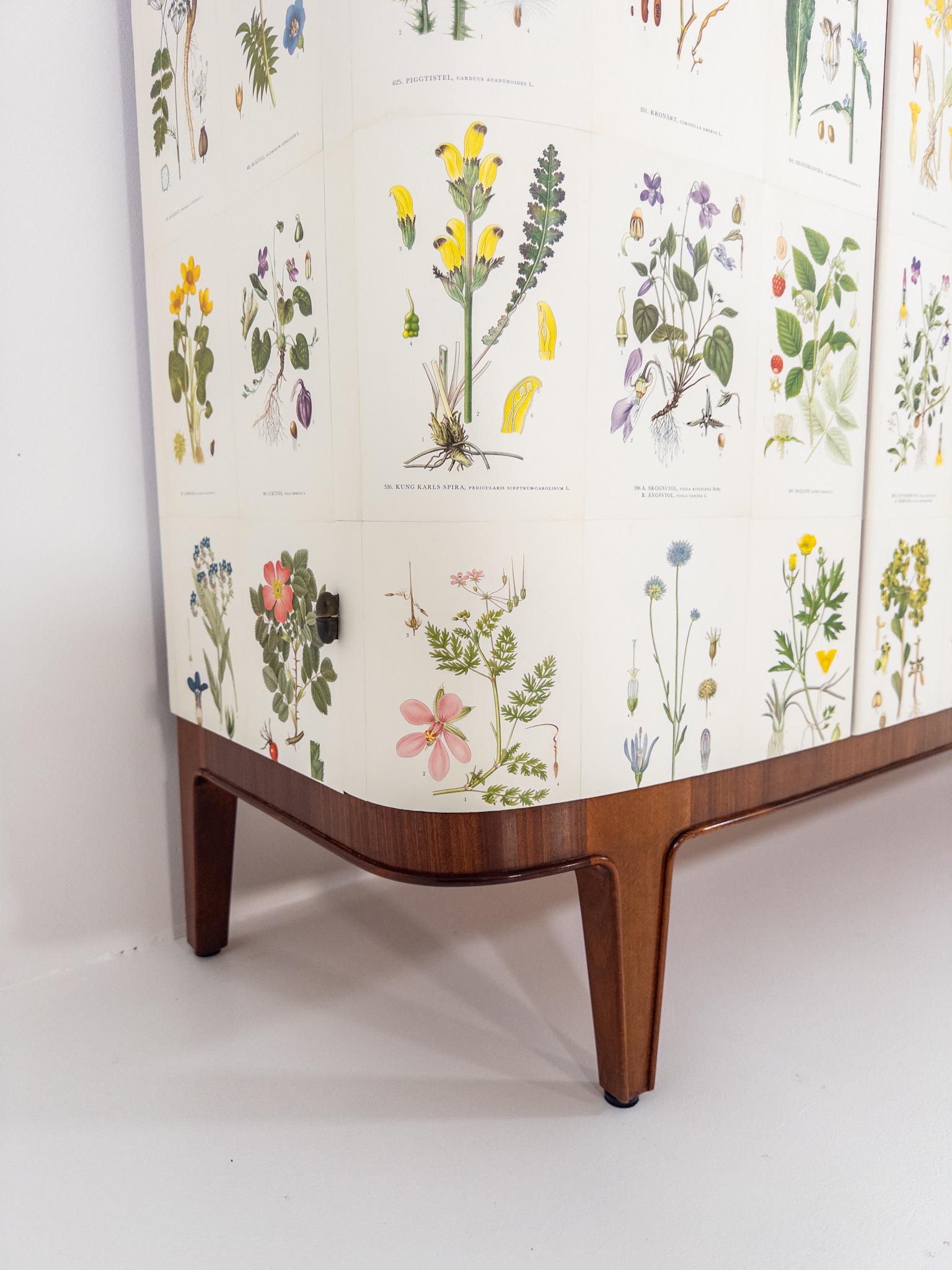 Mahogany Swedish Modern “Flora” Sideboard, 1940s For Sale