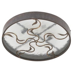Swedish Modern Flush Mount in Metal Glass